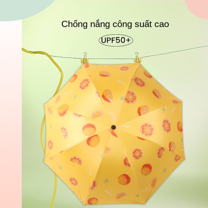 Ô dù gấp vinyl đa năng kem chống nắng ô chống nắng trái cây tươi nhỏ vui vẻ ô nắng