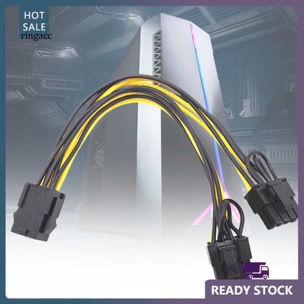 Dây Cáp Mở Rộng Chuyển Đổi Nguồn Điện 20cm 6Pin Sang Dual 8Pin Dành Cho Máy Tính PC