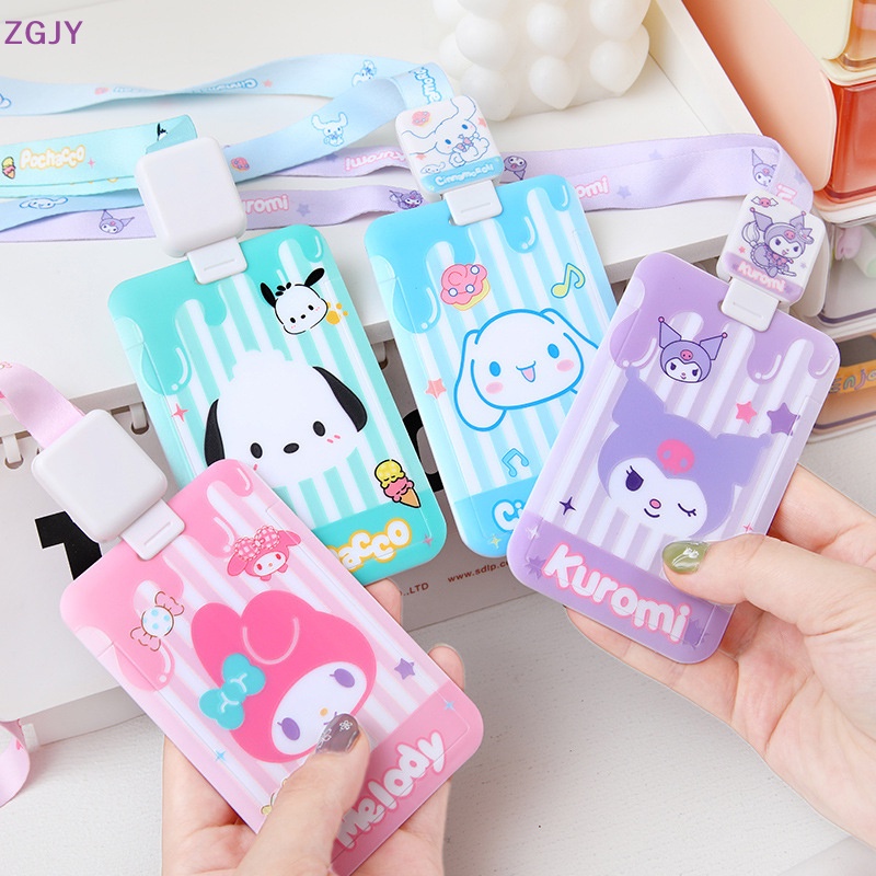 Túi Đựng Thẻ Id / Thẻ Id / Xe Buýt Họa Tiết Hoạt Hình Kuromi Purin My Melody Dễ Thương Kèm Móc Khóa Tiện Dụng Cho Học Sinh Mới
