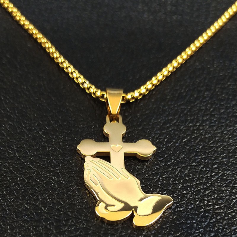 Vòng cổ Bằng Thép Không Gỉ Mặt Thánh Giá Thời Trang Cho Nam Và Nữ