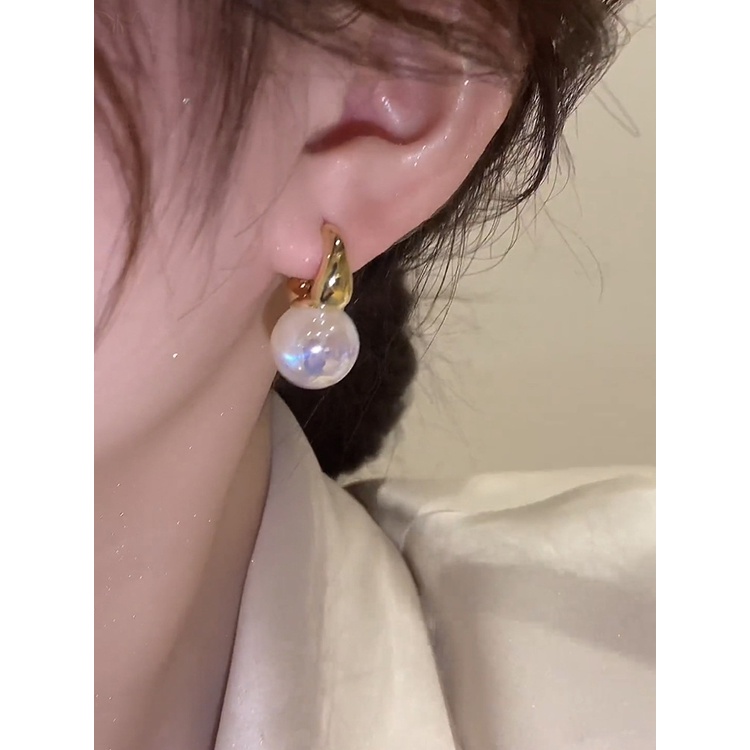 Bông Tai Đính Ngọc Trai Cao Cấp Sang Trọng Phong Cách Pháp