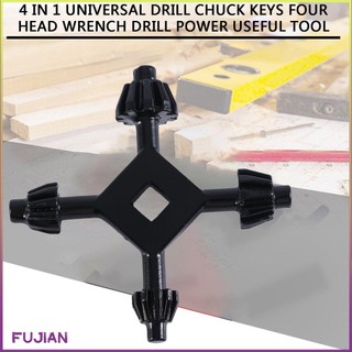 4 In 1 Universal Drill Chuck Keys Four Head Wrench Power Tool Useful Multi-Functional Fit For Different Size [B/6]