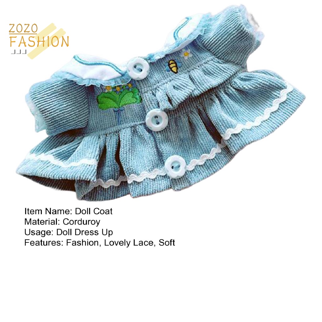 Áo Khoác Mềm Mại Họa Tiết Hoa Xinh Xắn Cho Búp Bê Mặc Hàng Ngày