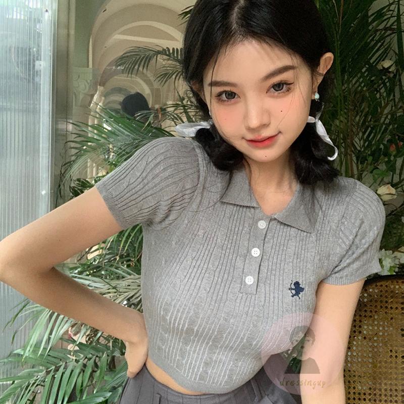 Áo Sơ Mi Ngắn Tay Thêu Họa Tiết Thời Trang Mùa Hè Cho Nữ