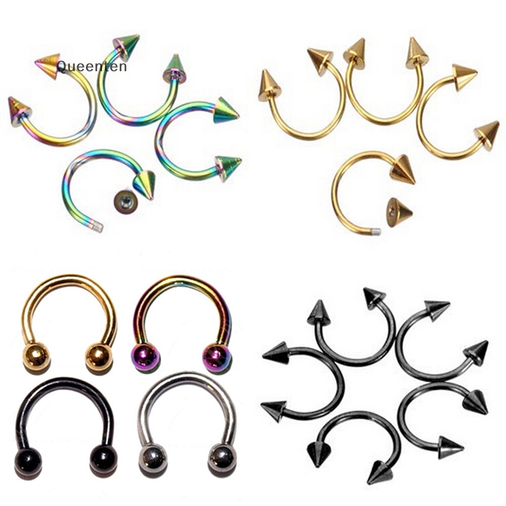 1 X Khuyên Mũi Thép Không Gỉ Trang Sức Cho Cơ Thể Móng Ngựa QT