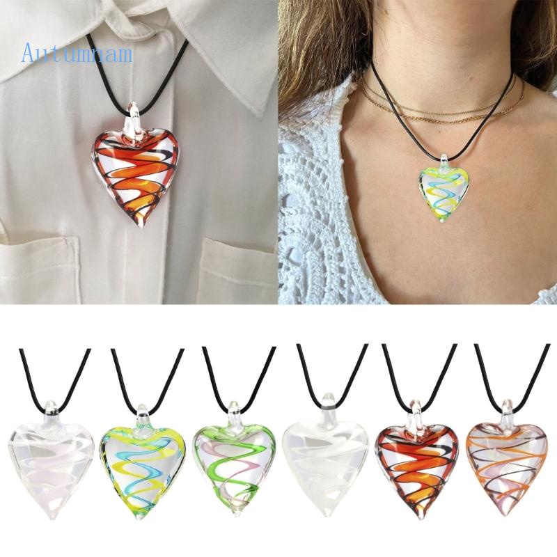 Vòng cổ Mặt Kính Hình Trái Tim 3D Cho Nữ