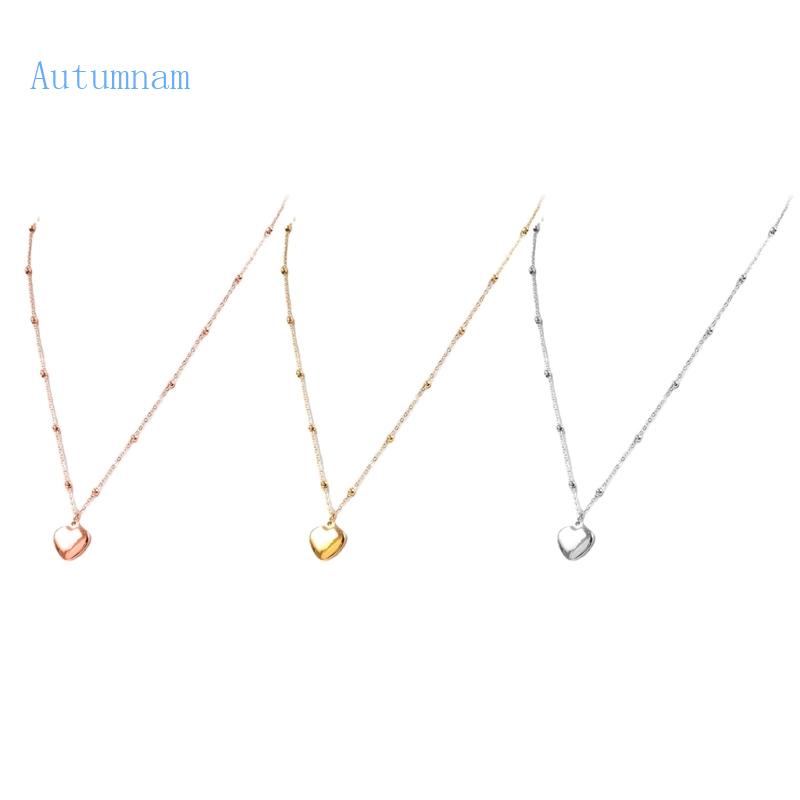 Vòng cổ Mạ Vàng 2K Mặt Hình Trái Tim Nhiều Màu Sắc