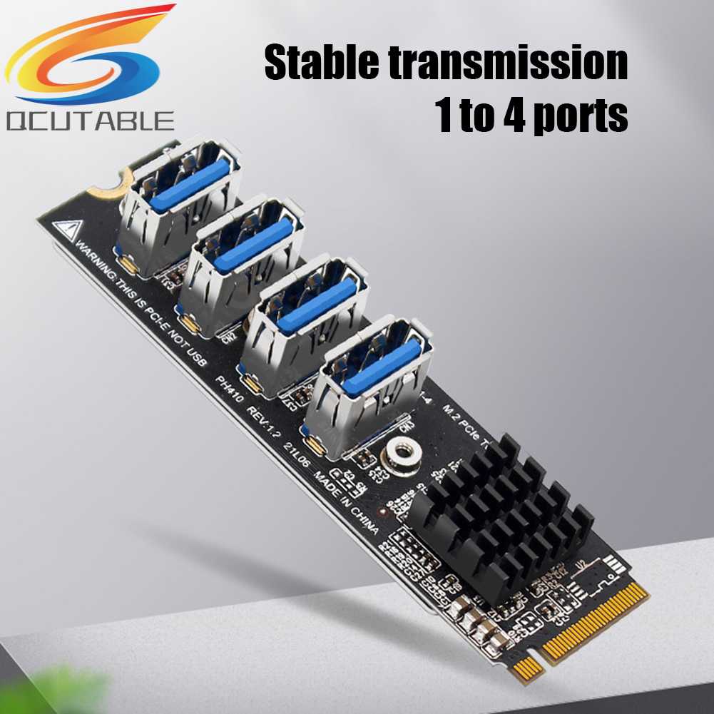 Thẻ Mở Rộng M.2 Mkey Sang 4 PCI-E Tốc Độ Cao Usb 3.0 Cho Máy Tính Bàn