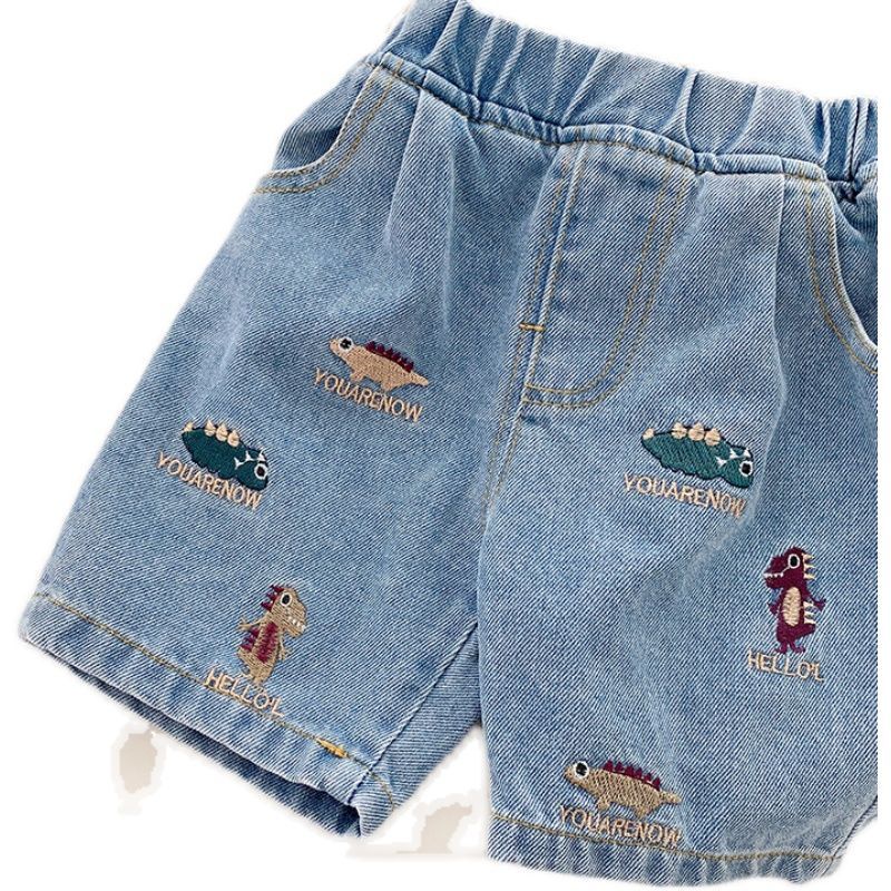 Quần Short Denim In Họa Tiết Hoạt Hình Phong Cách Hàn Quốc Thời Trang Mùa Hè Cho Bé Trai