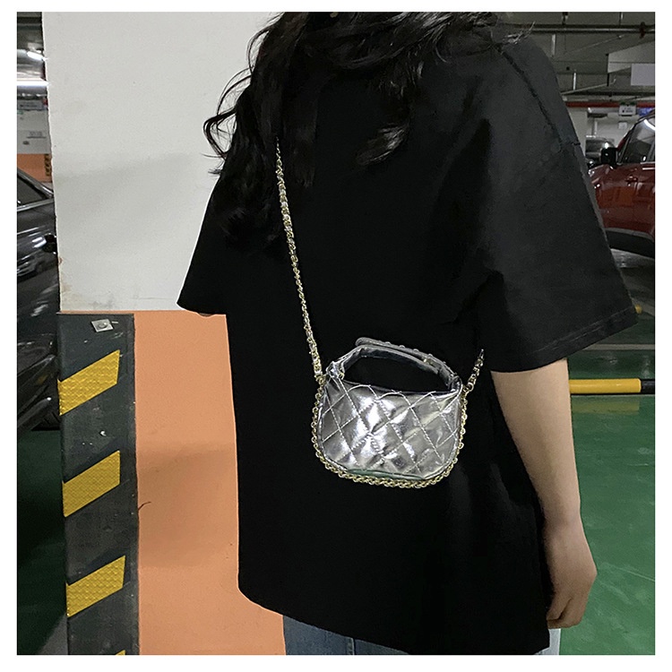 Túi Xách Đeo Vai Hình Vuông Cỡ Nhỏ Phối Dây Đeo Sợi Xích Thời Trang 2023 Cho Nữ