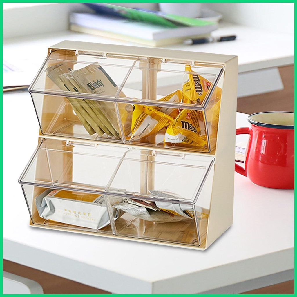 Giá Đỡ 2 Tầng Kèm Nắp Trong Suốt Dành Cho Tủ Bếp Quầy Ngọt Ngào