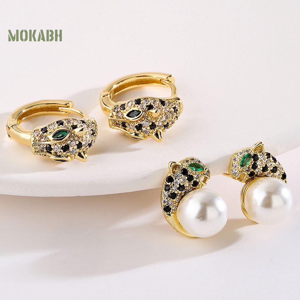 [Mới] Set 2 Khuyên Tai Đính Đá Zircon Vàng Lấp Lánh Chống Oxy Hóa Phong Cách Âu Mỹ Cho Nữ