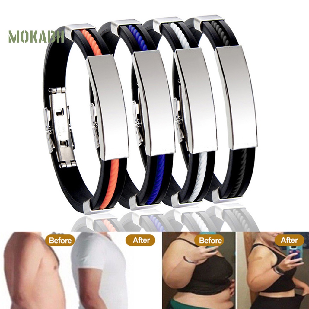 Vòng Đeo Tay Silicone Co Giãn Khóa Bằng Thép Không Gỉ Thời Trang Dành Cho Nam