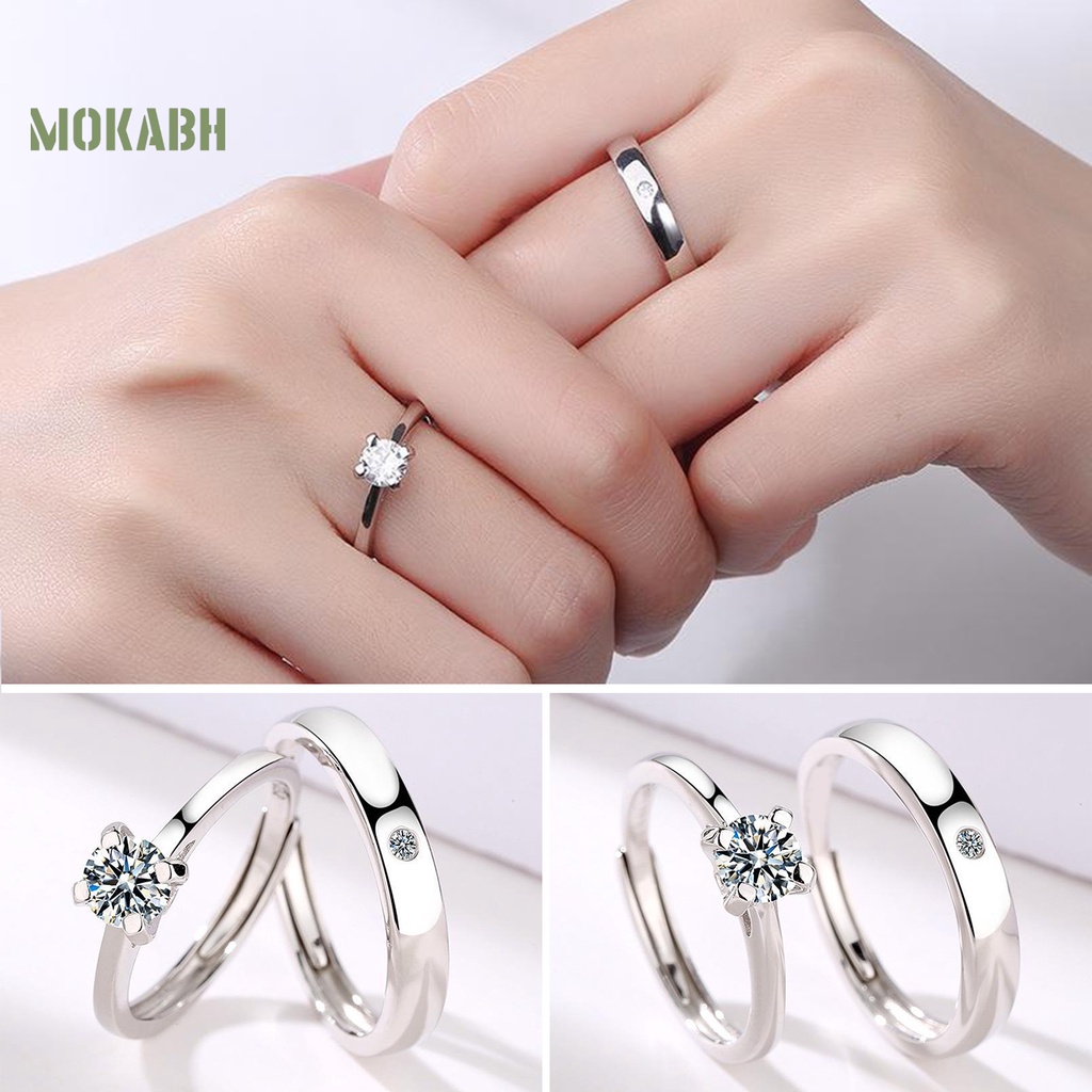 Nhẫn Đính Hôn Đính Đá Lấp Lánh Sang Trọng Dành Cho Nam Và Nữ