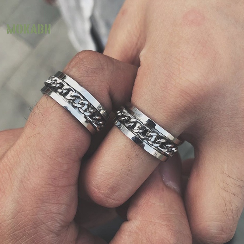 (Hot) Nhẫn DạNg Dây XíCh BằNg ThéP Không Gỉ