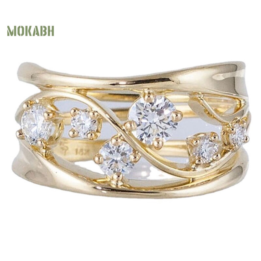 Nhẫn Đính Hôn Đính Đá Zircon Chống Bức Xạ Cho Nữ