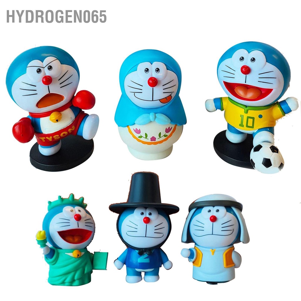 Hydrogen065 6 Chiếc Dễ Thương Màu Xanh Hình Mèo PVC Nhật Bản Nổi Tiếng Anime Hoạt Sưu Tập Búp Bê Dành Cho Trẻ Em Và Người Lớn