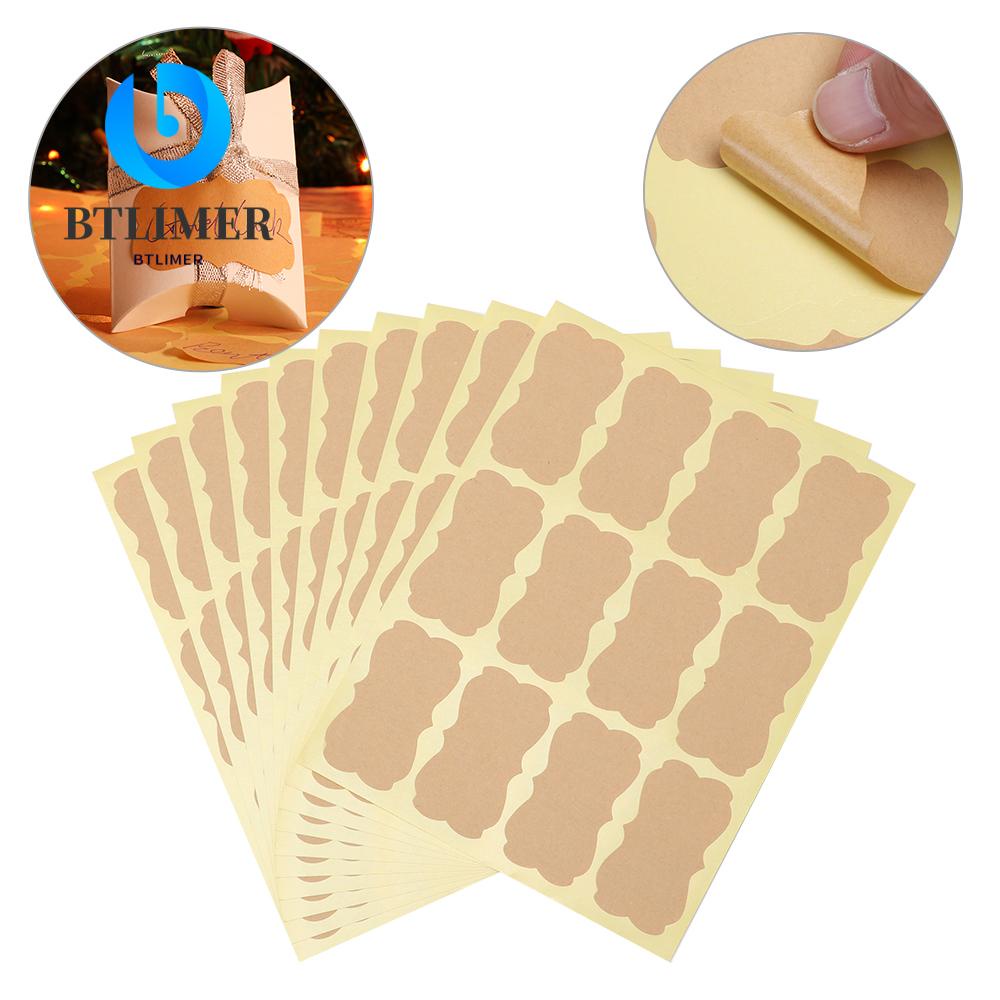 60 / 120 Nhãn Dán Giấy Kraft Tự Dính Dùng Để Gói Quà Kẹo Tiện Dụng