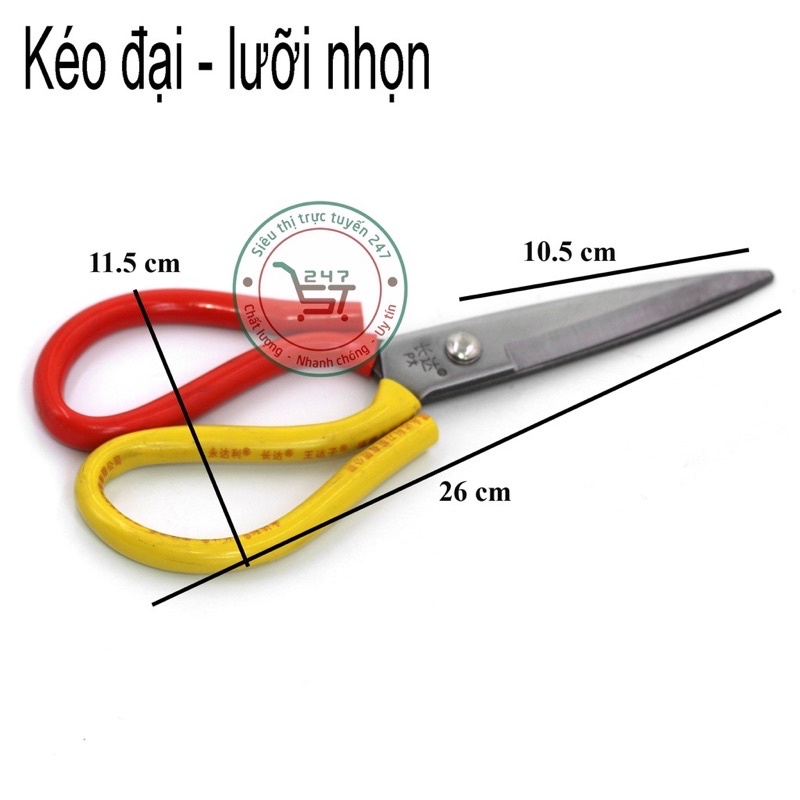 Kéo làm cá, đồ ăn thép không gỉ, size lớn kéo vàng đỏ cao cấp