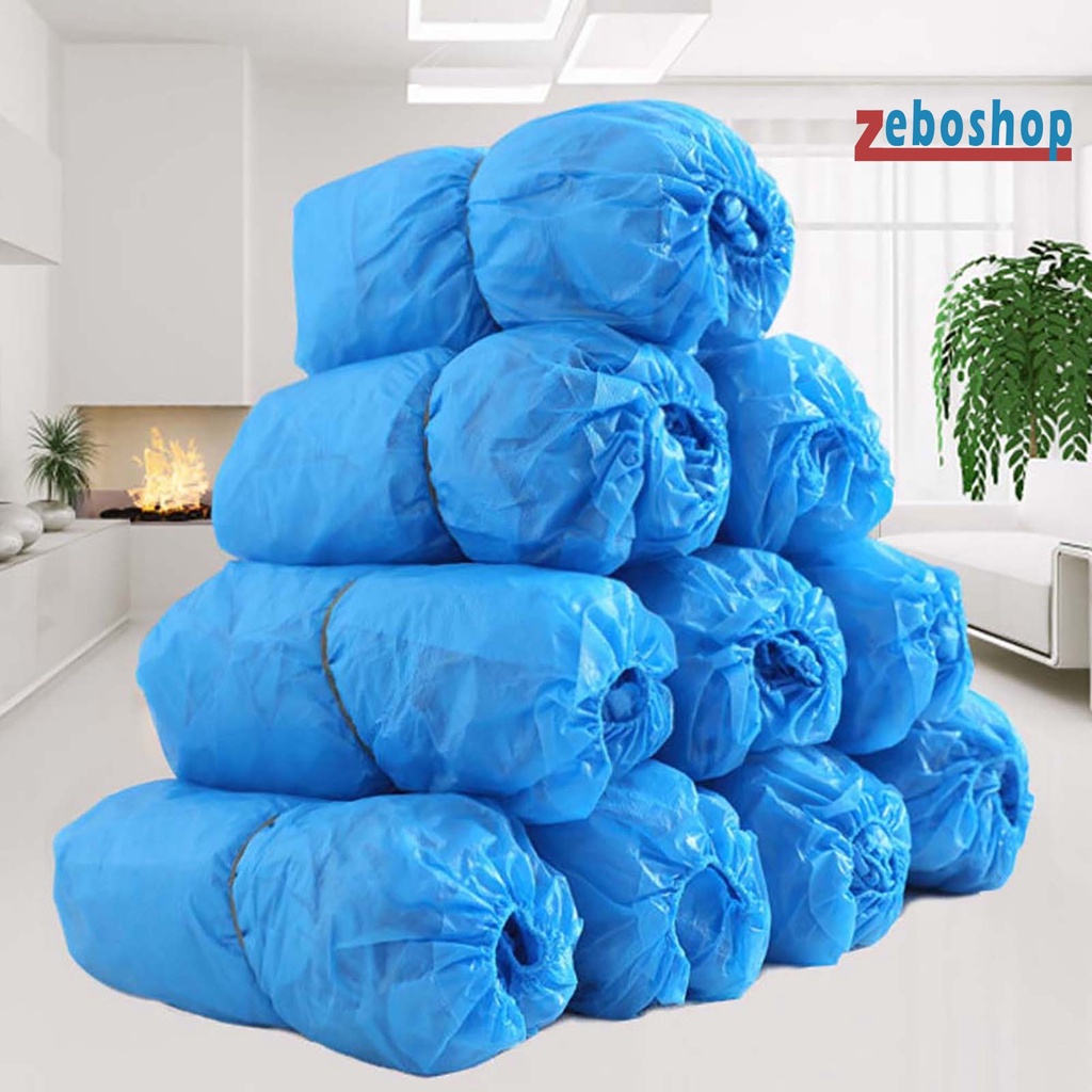 Zeboshop 200 Vỏ Bọc Giày Đi Mưa Chống Nước Dùng Một Lần Co Giãn