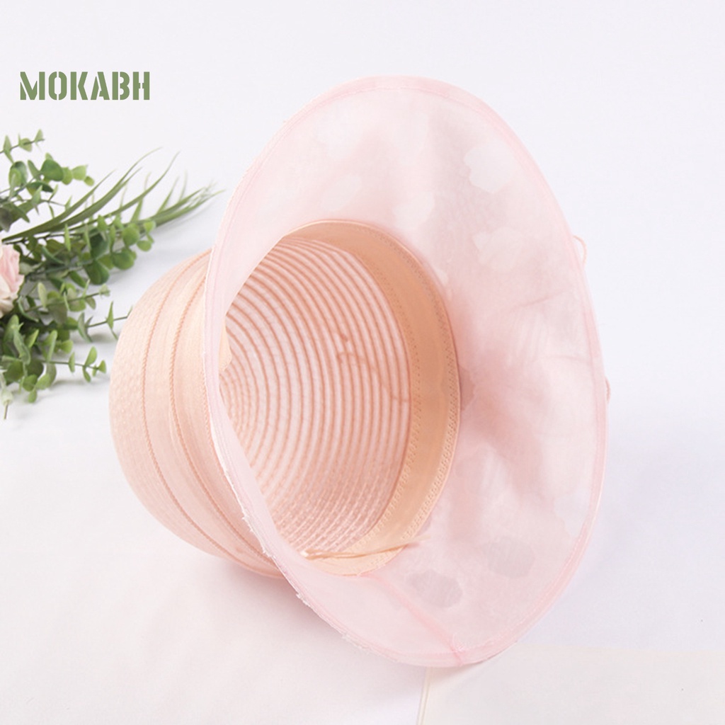 [Mok Abh] Mũ Lưới Tròn Mềm Mại Xuyên Thấu Phong Cách Công Chúa Cổ Điển Trang Trí Tiệc Đi Biển Dành Cho Nữ