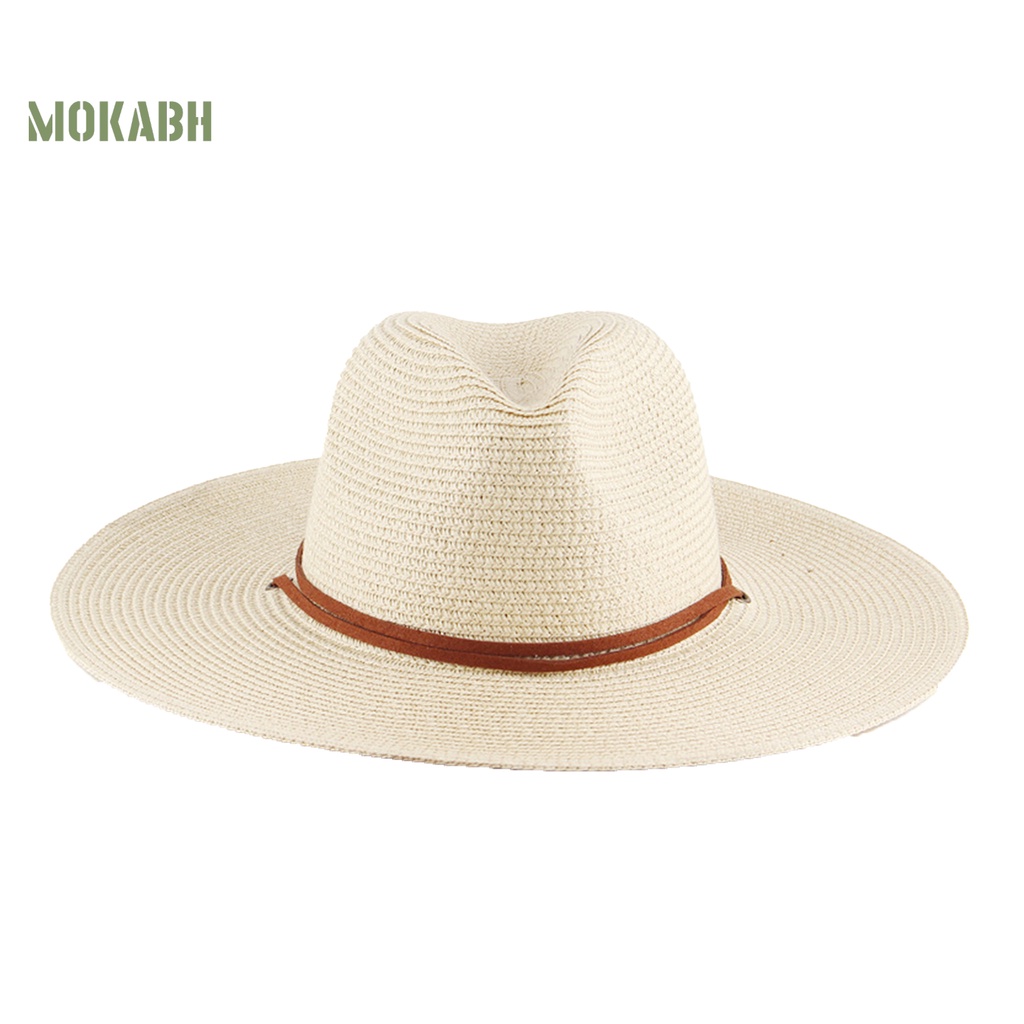 Mũ Cói Rộng Vành Chống Nắng Chống Gió Màu Trơn Điều Chỉnh Được Kích Thước Thời Trang Unisex