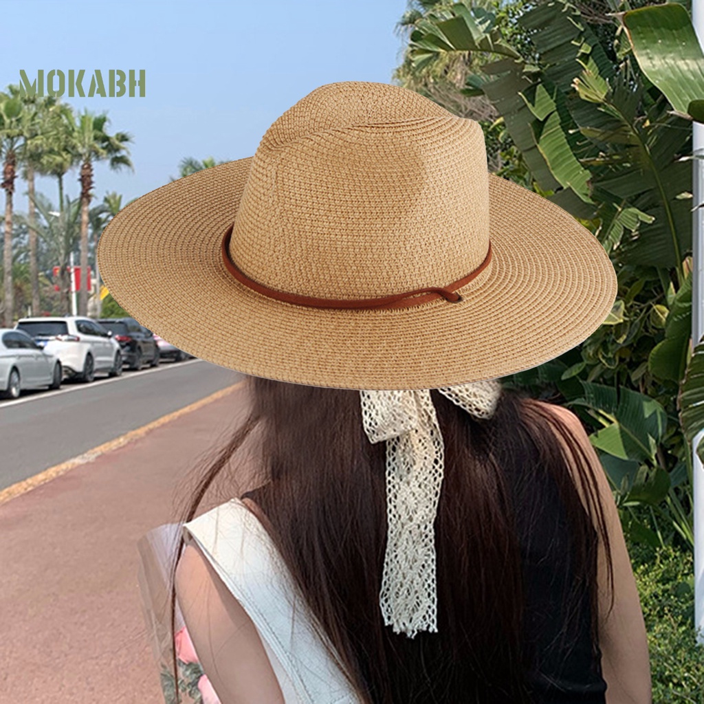 Mũ Cói Rộng Vành Chống Nắng Chống Gió Màu Trơn Điều Chỉnh Được Kích Thước Thời Trang Unisex