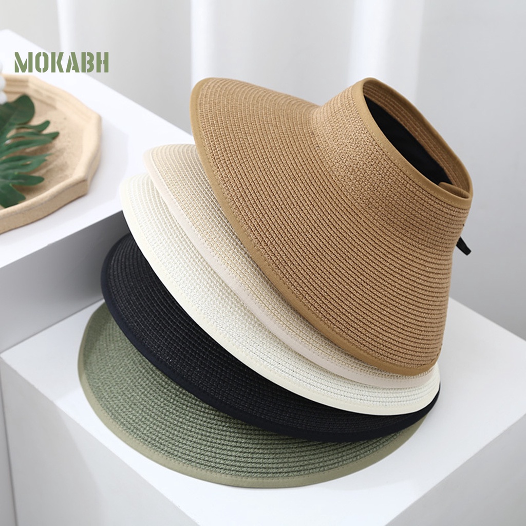 Nón Rộng Vành Hở Chóp Chống Tia UV Màu Sắc Đơn Giản Thoải Mái Dành Cho Nữ