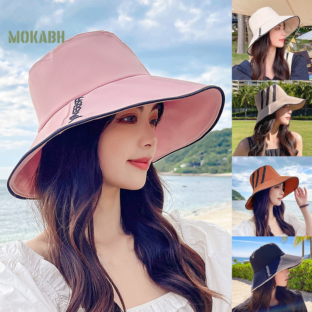 Nón Tai Bèo Hai Mặt Thoáng Khí Chống Tia UV Có Thể Gập Lại Thời Trang Đi Biển Cho Nữ