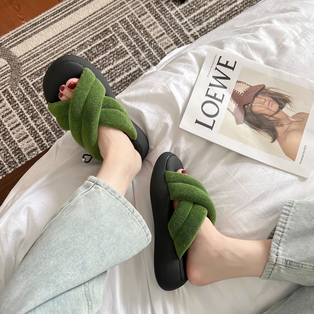 Duoya Dép Quai Chéo Đế Dày Phong Cách Hàn Quốc Thời Trang Mùa Hè Cho Nữ