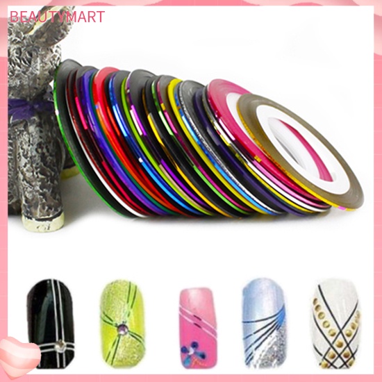 Bộ 30 Cuộn Băng Keo Dán Trang Trí Móng Tay Nhiều Màu Sắc DIY