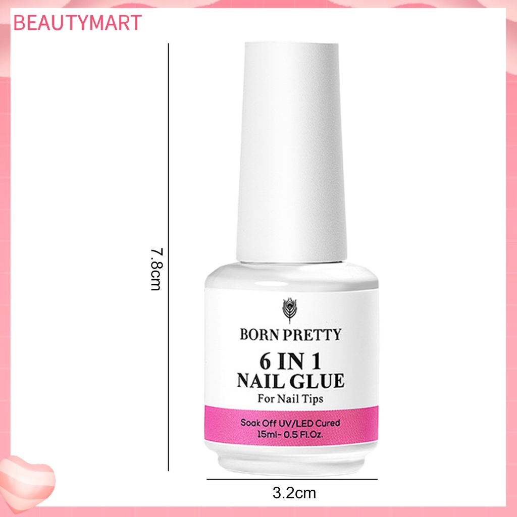 Keo Nối Dài Móng Tay 15ml Nhanh Khô Không Gây Kích Ứng 6 Trong 1