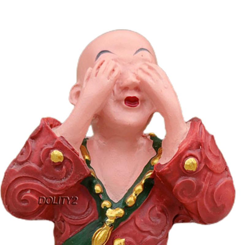 [Dolity2] 3 Bức Tượng Chú Tiểu Điêu Khắc Để Bàn Trang Trí Nhà Cửa