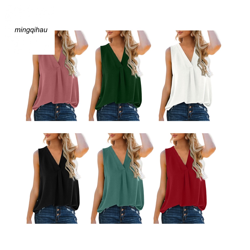 Áo Kiểu Cổ Chữ V Thời Trang Thanh Lịch Cho Nữ