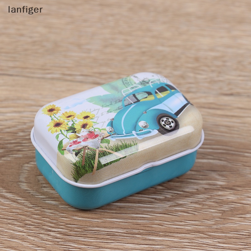 Lanf Hộp Thiếc Mini Nắp Lật Đựng Trang Sức Kẹo Ngọt