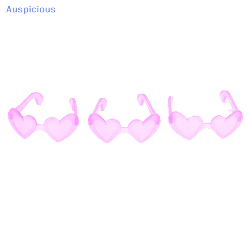 Set 10 Mắt Kính Nhựa Mini Hình Trái Tim Cho Búp Bê Tỉ Lệ 1 / 6
