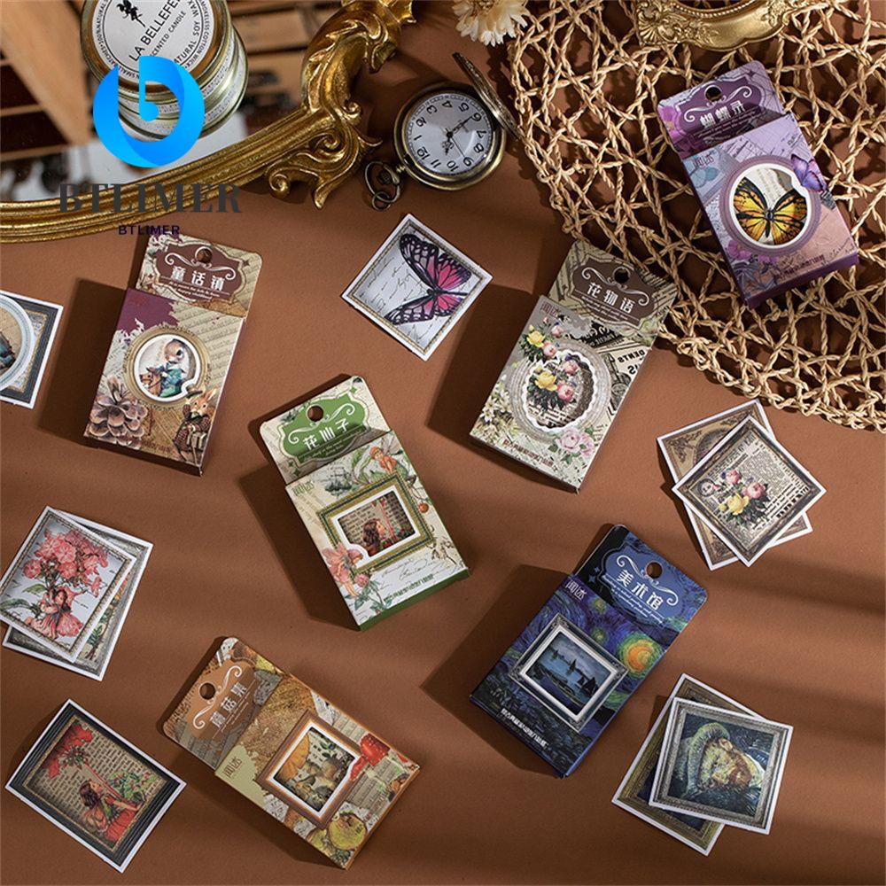 Bộ 40 Miếng Dán Trang Trí Nhật Ký Phong Cách Vintage