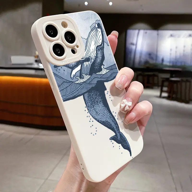 Ốp Điện Thoại TPU Silicon Hình Cá Voi Cho IPhone 14 11 Pro Max 13 12 Pro Max XS X XR SE 2020 6S 8 7 Plus