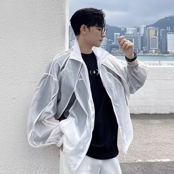 Áo Khoác Chống Nắng Tia Cực Tím Vải Mỏng Phối Khóa Kéo Kiểu Hàn Quốc Thời Trang Mùa Hè Cho Nam