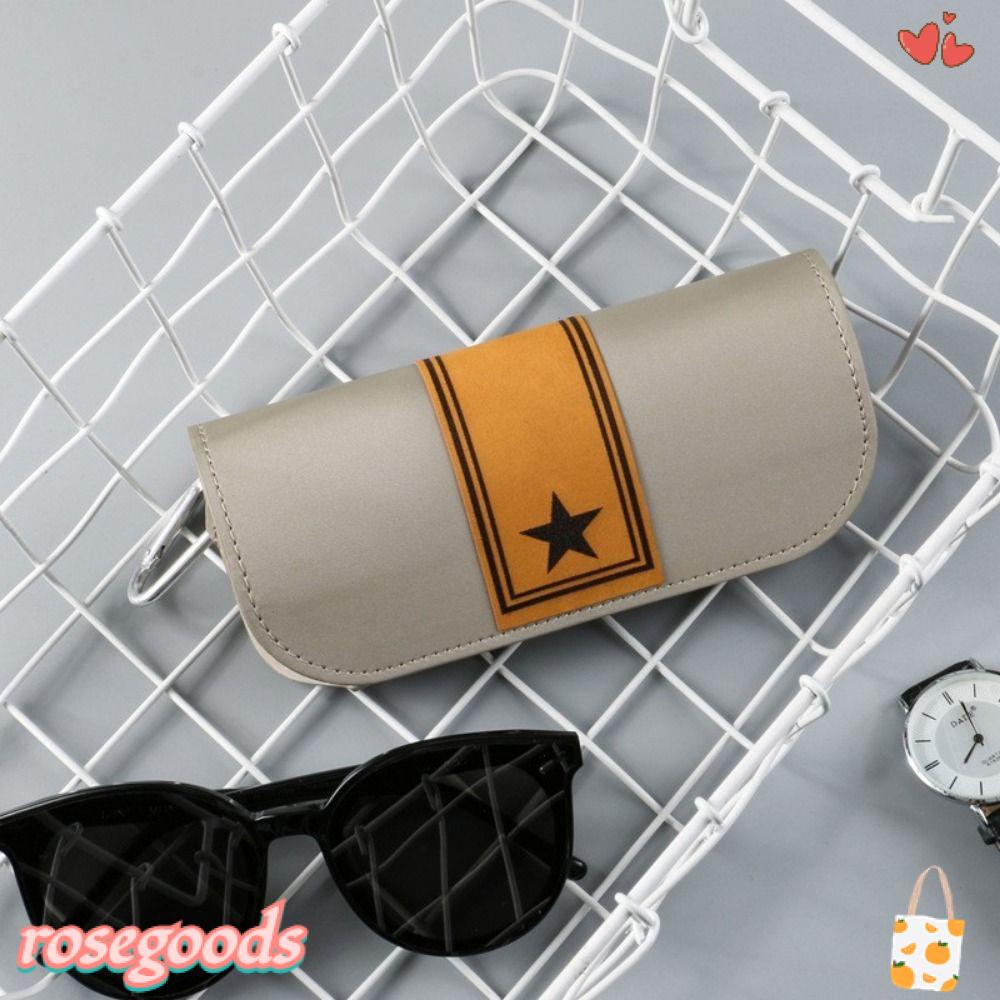 Hộp Đựng Kính Chất Liệu Da PU In Họa Tiết Hoa Hồng Phong Cách Retro