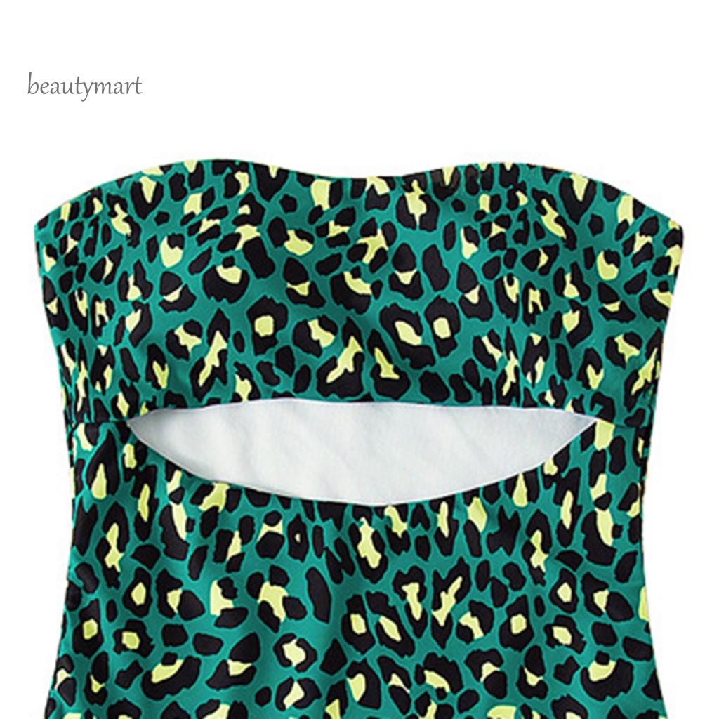 [beautymart] Bikini Không Dây Lưng Cao Họa Tiết Da Báo Cho Nữ