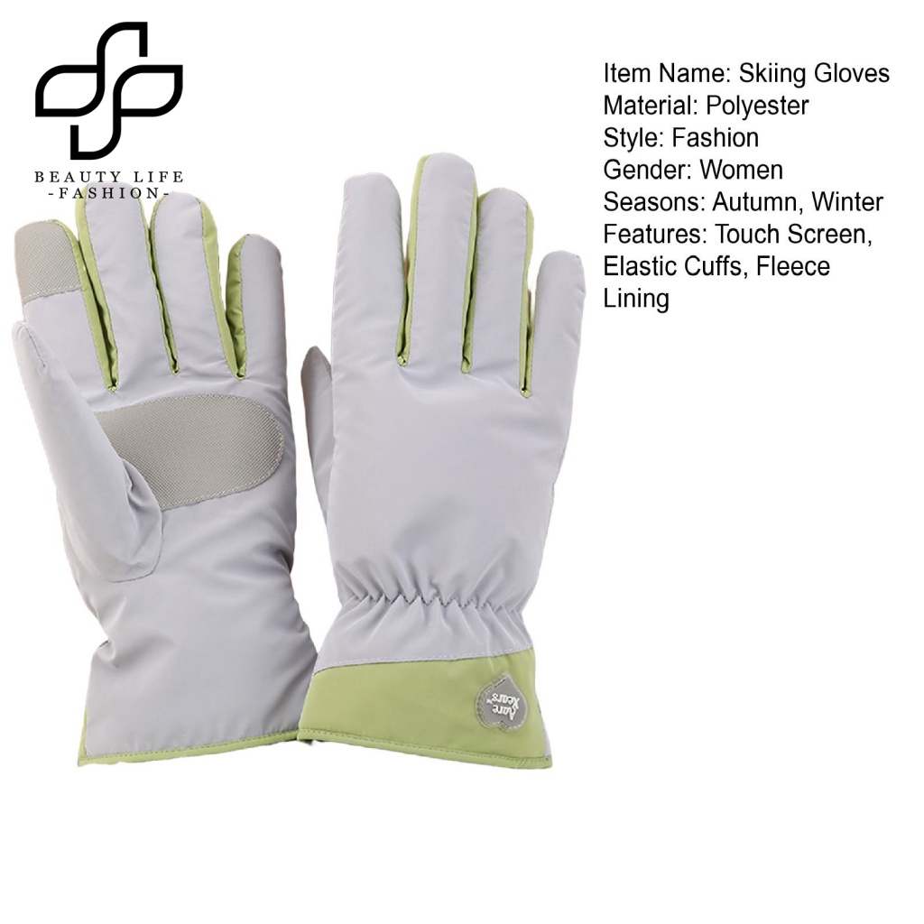 1 Đôi Găng Tay Thể Thao Trượt Tuyết Lót Lông Cừu Dày Chống Nước Chống Gió Màn Hình Cảm Ứng