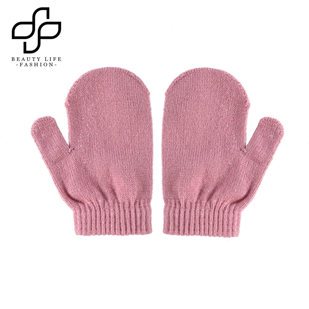 1 Bộ Găng Tay Và Mũ beanie Độ Co Giãn Cao Chống Lạnh Thời Trang Cho Bé Trai Và Gái