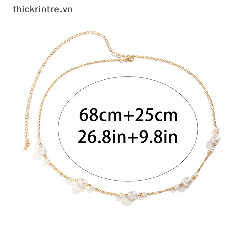 Dây Đeo Hông Nhiều Lớp Đính Hạt Ngọc Trai Thời Trang Đi Biển Cho Nữ