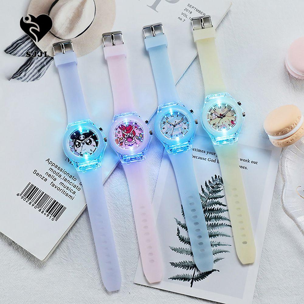 SJJL Đồng Hồ LED Điện Tử Hình Kuromi Frozen Trang Trí Cho Học Sinh