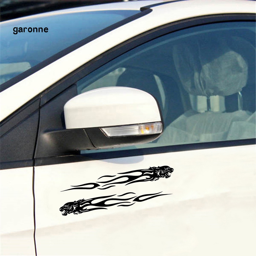 1 Cặp Đề Can Dán Trang Trí Xe Hơi / Xe Tải Phản Quang Tự Dính Hình Ngọn Lửa