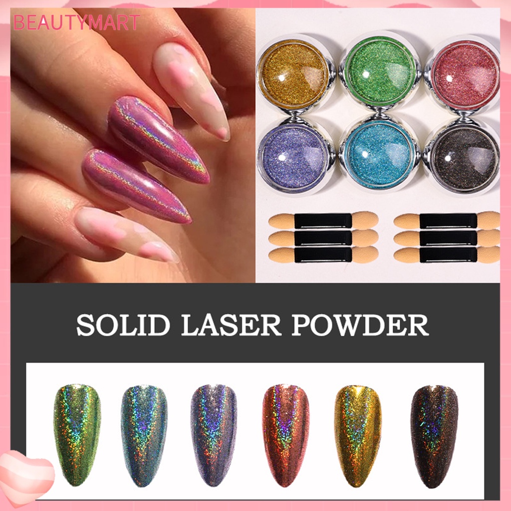 Set 6 Bột Tráng Gương Mạ Điện Dùng Để Trang Trí Móng Nghệ Thuật