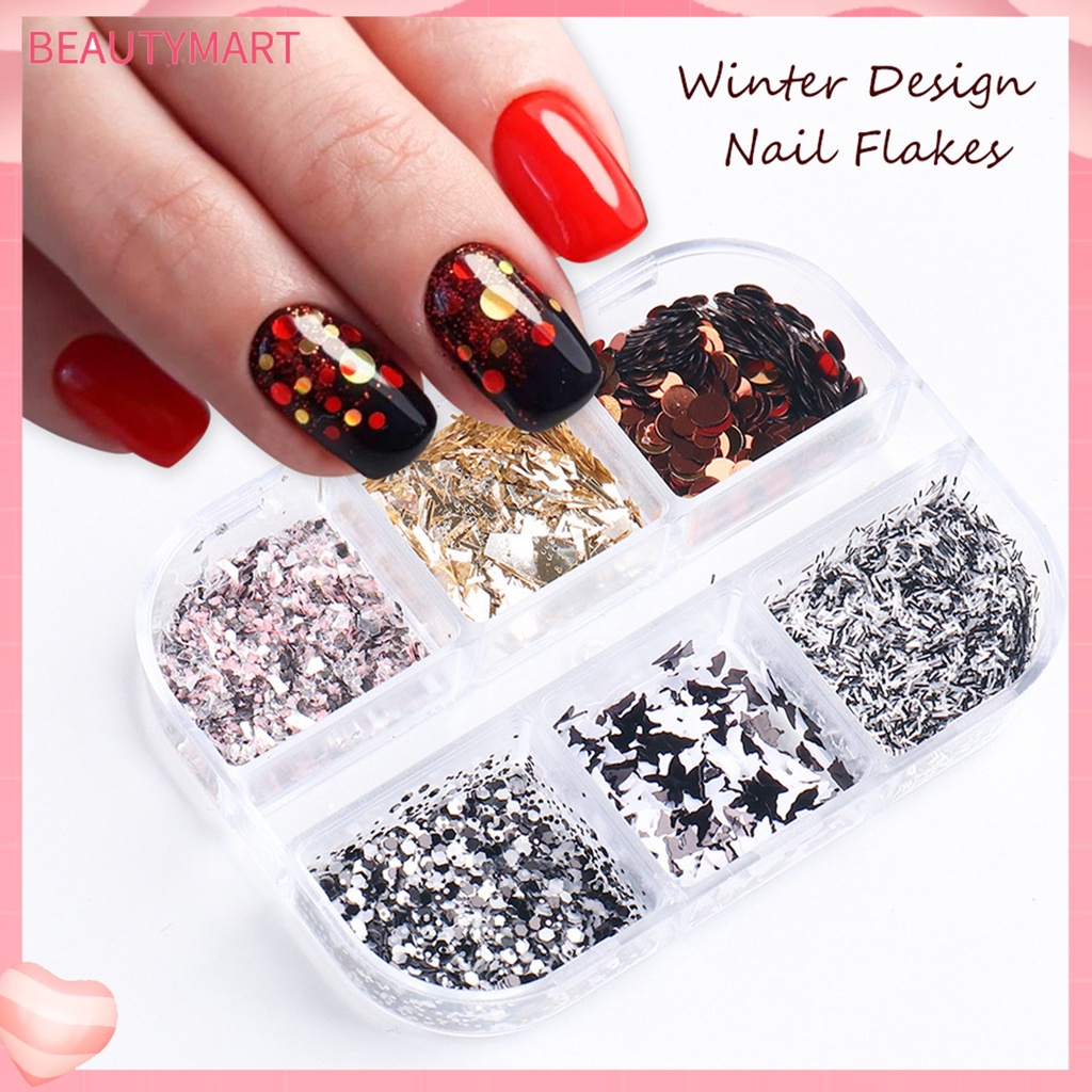 1 Hộp Lá Nhôm Phản Quang Lấp Lánh Sang Trọng Dùng Trang Trí Móng Tay