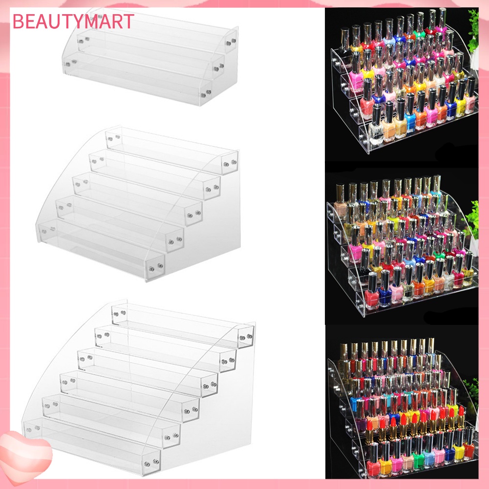 Giá Đỡ Trưng Bày Lọ Sơn Móng Tay Nhiều Tầng Bằng Acrylic Trong Suốt