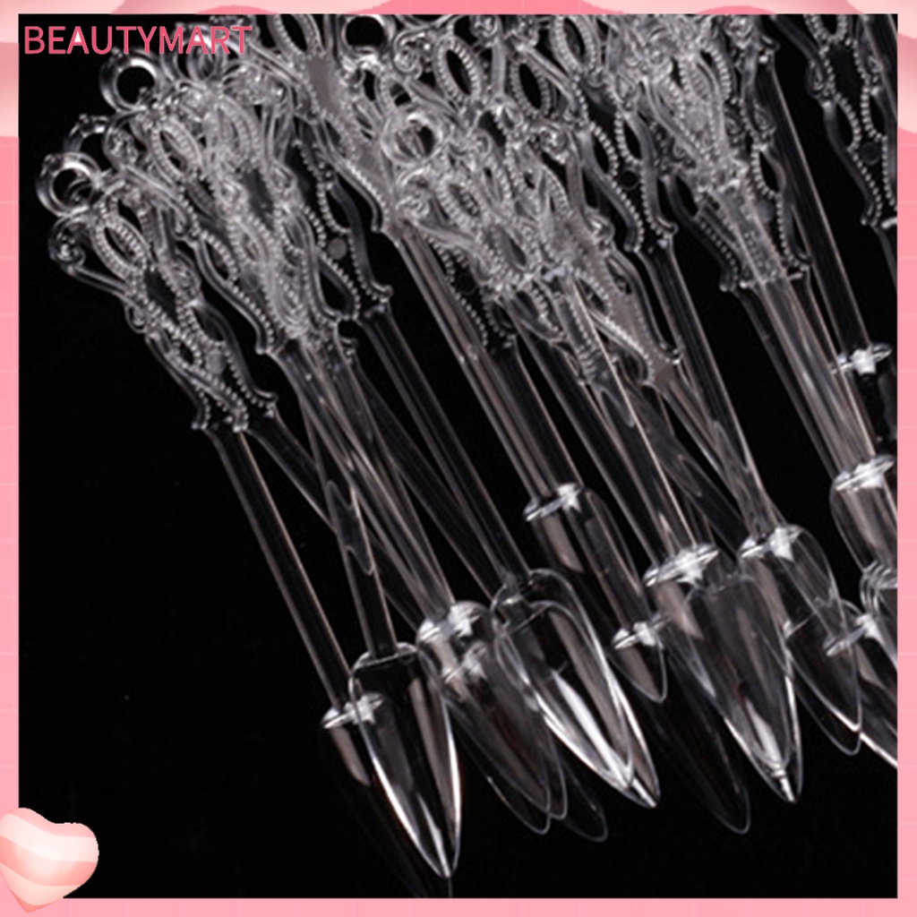 Set 24 Móng Tay Giả Trong Suốt Có Khóa Cài Hình Quạt Luyện Tập Làm Móng Nghệ Thuật